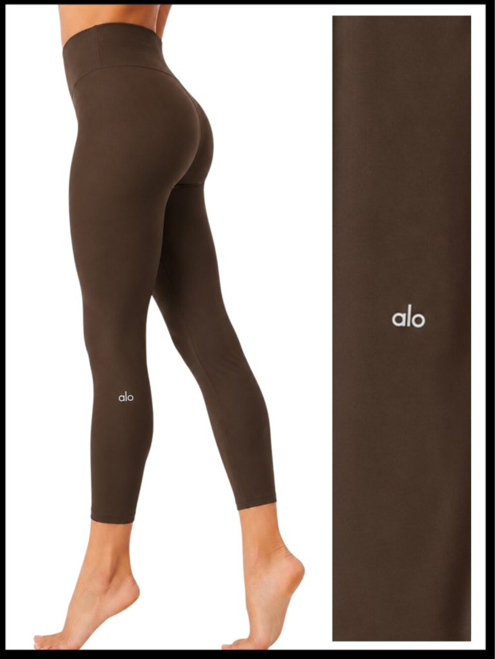 Alo Yoga Airlift 7/8 Leggings Espresso Brown High Waist Compression M